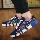 Men Casual Canvas Shoes Fashion Print Sneakers Summer Trainers Leisure Shoes Men's Flats Slip Shoes Chaussures pour hommes